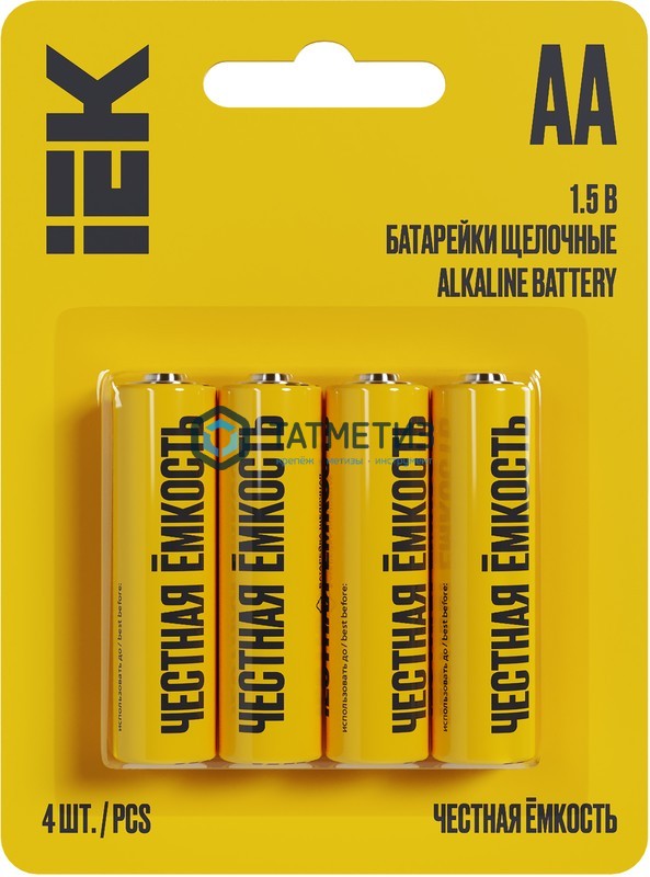 Батарейка алкалиновая тип AA / LR6 1.5В ( 4 шт/уп ) IEK -  магазин «ТАТМЕТИЗ»