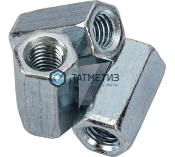 Гайка соединительная DIN 6334, оц М14  (300 шт/уп) КК -  магазин «ТАТМЕТИЗ»