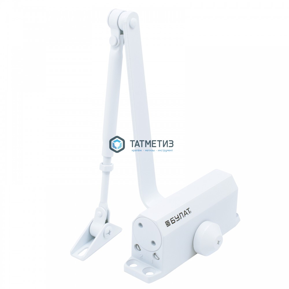 Доводчик дверной БУЛАТ ДД 501/1 A-W (15-30 кг) белый -  магазин крепежа  «ТАТМЕТИЗ»