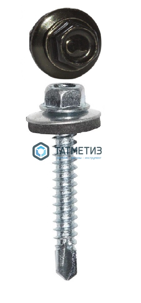 Саморез окраш.кров. 4,8х35 /9005/  ( 250 шт/уп)  HW -  магазин «ТАТМЕТИЗ»