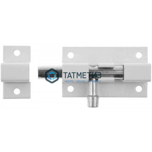Задвижка накладная для окон и мебели "ШП-50 БЦ", цвет белый/цинк, 50мм -  магазин крепежа  «ТАТМЕТИЗ»