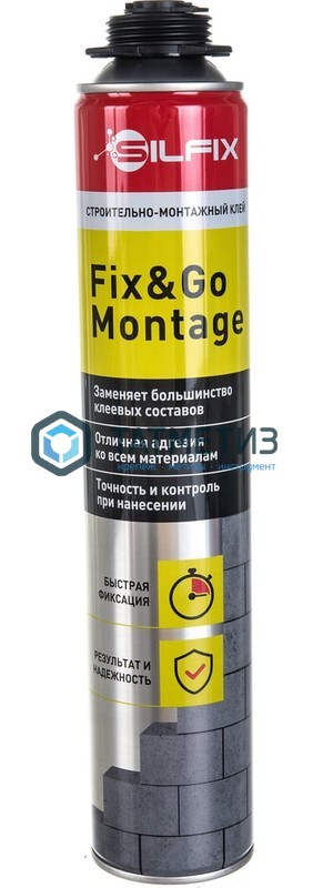 Клей-пена SILFIX Fix&GO Montage монтажно-строительная 800 мл -  магазин крепежа «ТАТМЕТИЗ»