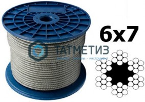 Трос стальной оц.10 мм DIN 3068 (100 м/бух) КТ | «ТАТМЕТИЗ» Трос стальной оц.10 мм DIN 3068 (100 м/бух) КТ - магазин крепежа «ТАТМЕТИЗ»