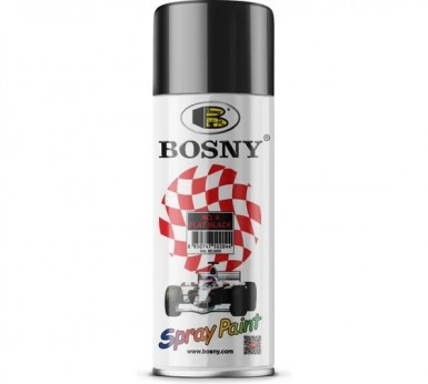 Краска аэроз. BOSNY 520 мл. №004  ЧЕРНАЯ матовая -  магазин крепежа «ТАТМЕТИЗ»