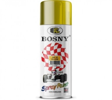 Краска аэроз. BOSNY 520 мл. №041  ЖЕЛТАЯ -  магазин «ТАТМЕТИЗ»