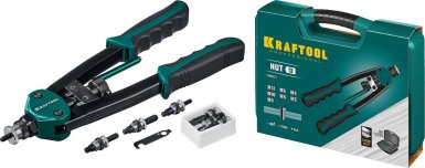 Заклепочник KRAFTOOL NUT-12  резьбовой двуручный в кейсе, резьбовые М3-М12 алюминий, сталь, нерж. ст -  магазин крепежа  «ТАТМЕТИЗ»