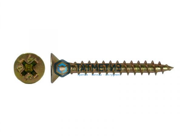 Саморезы потай по дереву желтые, PH2 3,5х51 (8 000 шт/уп) SR | «ТАТМЕТИЗ» Саморезы потай по дереву желтые, PH2 3,5х51 (8 000 шт/уп) SR - магазин крепежа «ТАТМЕТИЗ»