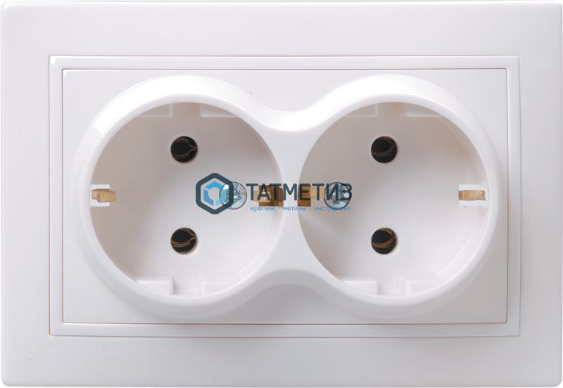 Розетка 2-м СП Кварта 16А РС12-3-КБ с заземл. IP20 бел. ИЭК ERK24-K01-16-DM | «ТАТМЕТИЗ» Розетка 2-м СП Кварта 16А РС12-3-КБ с заземл. IP20 бел. ИЭК ERK24-K01-16-DM - магазин крепежа «ТАТМЕТИЗ»